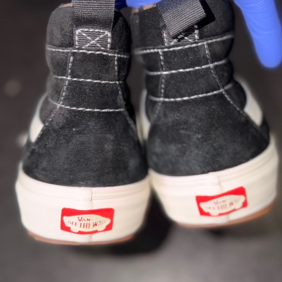 NEW VANS Sk8-Hi MTE BLACK SUEDE WHITE LEOPARD PRINT HIGH TOP SNEAKERS SZ 8 - Picture 11 of 11